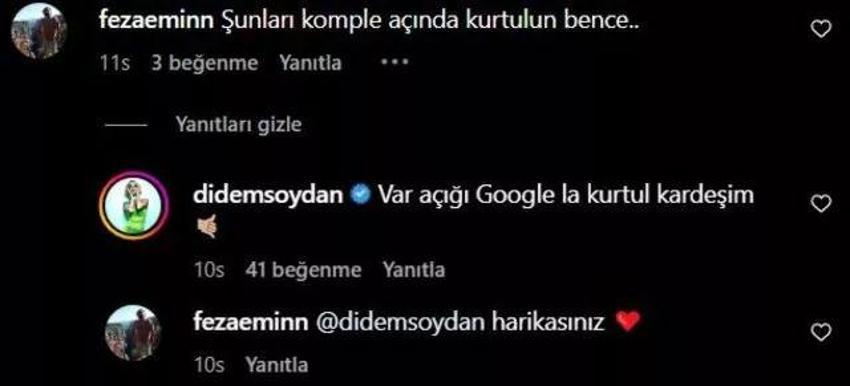 Didem Soydan'dan yorum sonrası olay paylaşım!