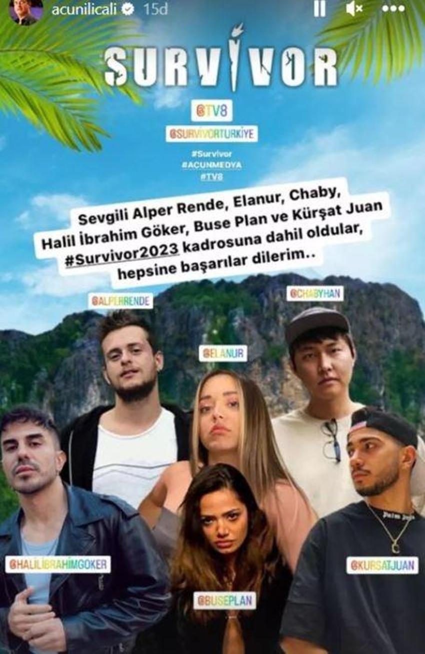 'Survivor 2023'ün yeni yarışmacıları açıklandı! Acun Ilıcalı duyurdu, toplam 13 isim