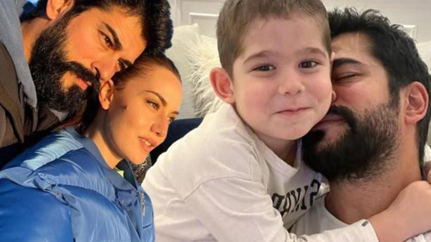 Burak Özçivit'ten oğlu Karan'la pozlar! Fahriye Evcen kayıtsız kalmadı