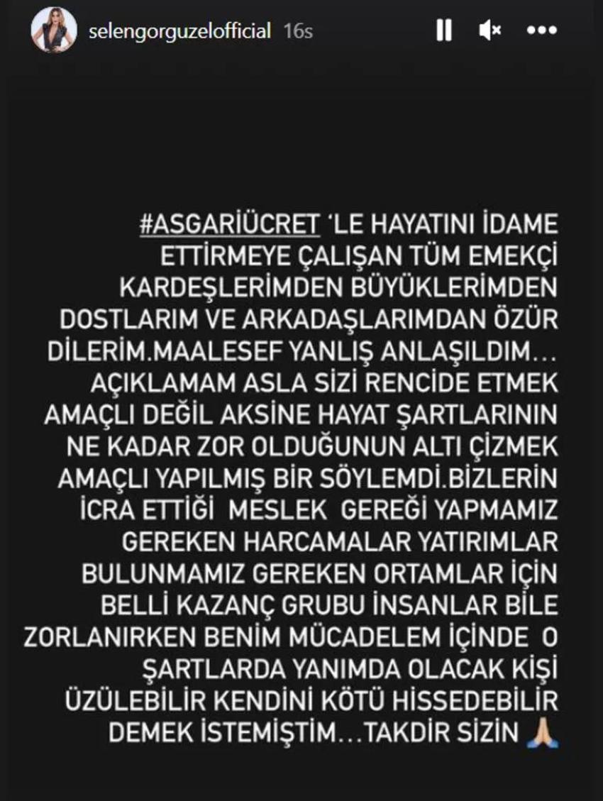 Selen Görgüzel 'Asgari ücretle çalışan benimle yaşayamaz' demişti! Tepkilere yanıt verdi