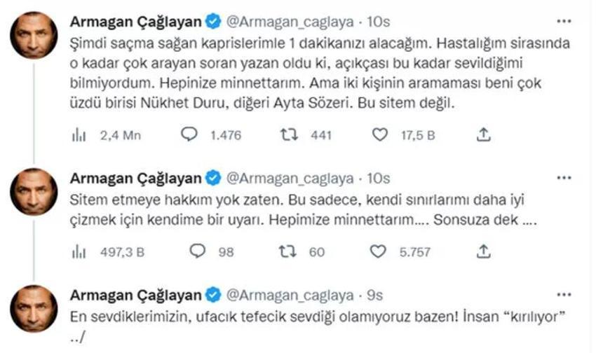 Armağan Çağlayan o iki isme sitem etti! 'İnsan kırılıyor'