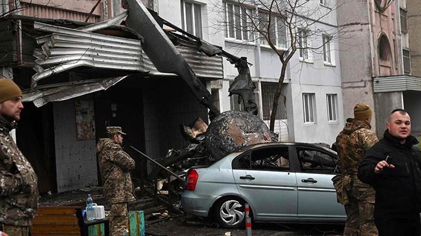 Kiev'de helikopter düştü! İçişleri bakanı hayatını kaybetti, kaza mı, suikast mi?