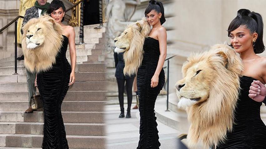 Kylie Jenner kıyafetiyle moda haftasına damga vurdu!