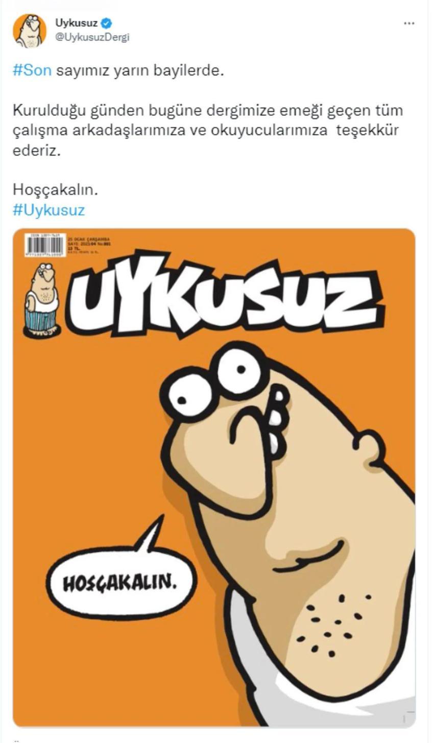Uykusuz Dergisi neden kapandı? Uykusuz Dergisi son kapak! Uykusuz Dergisi ilk ne zaman çıktı, nasıl kuruldu?