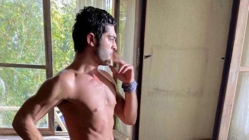 Burak Deniz'in paylaştığı iç çamaşırlı poz çok konuşuldu! 'Yaz kızım 2 torba çimento'