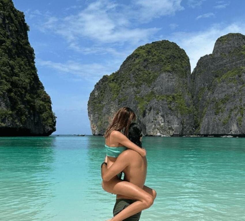 Şevval Şahin ve Murat Kazancıoğlu denize açıldı! Romantik tatil