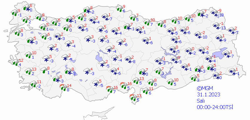 Kar yağışı 81 ili vuracak! Günlerce sürecek kar yağışı salı günü itibarıyla başlıyor