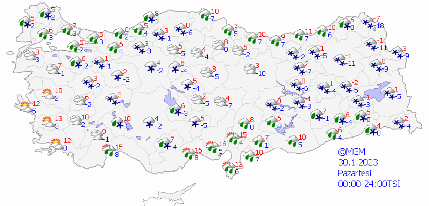 Kar yağışı 81 ili vuracak! Günlerce sürecek kar yağışı salı günü itibarıyla başlıyor
