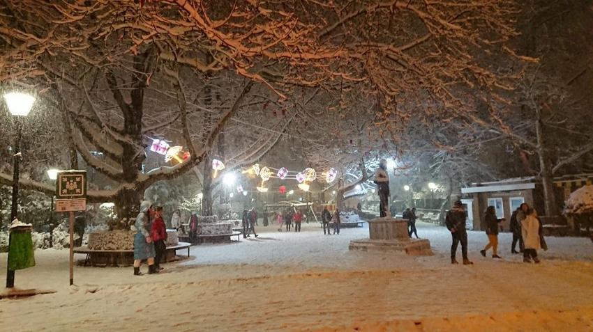 Ankara kar yağışına teslim oldu! Halay çekip kayak yaptılar