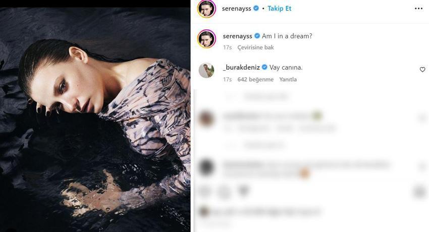 Serenay Sarıkaya'nın yeni pozuna Burak Deniz yorumu! 'Havada aşk kokusu var'