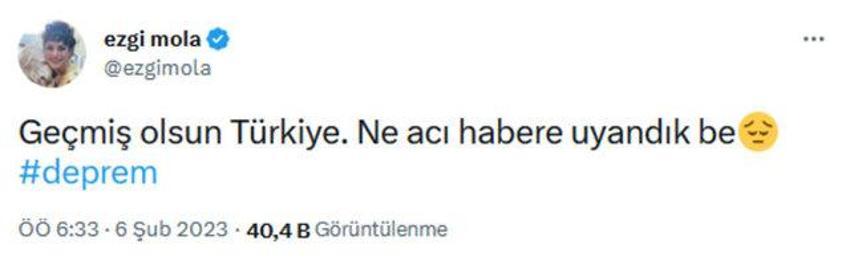 Deprem sonrası ünlülerden geçmiş olsun mesajları