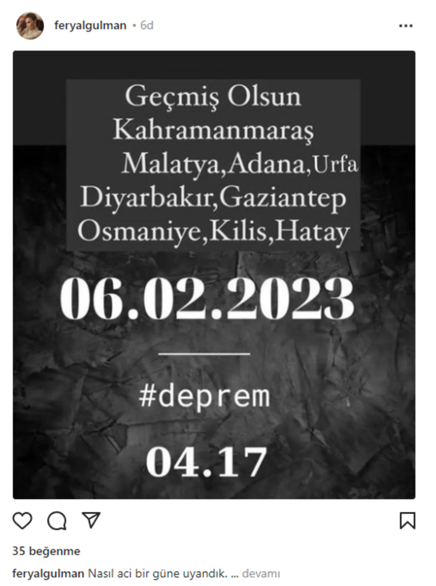 Deprem sonrası ünlülerden geçmiş olsun mesajları