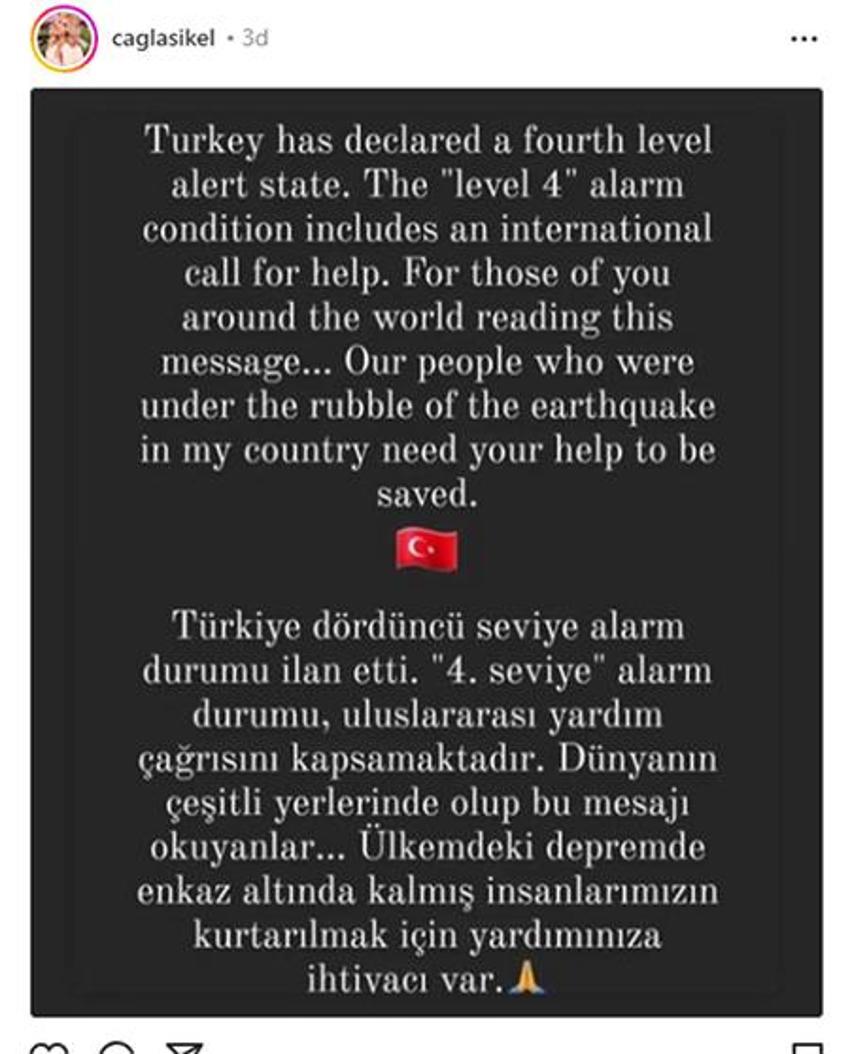 Deprem sonrası ünlülerden geçmiş olsun mesajları