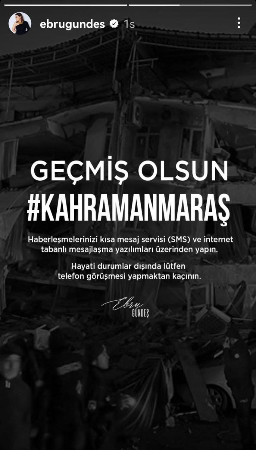 Deprem sonrası ünlülerden geçmiş olsun mesajları