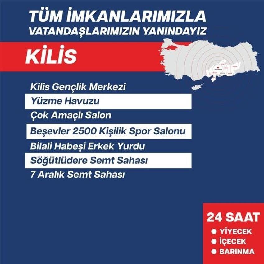 Deprem bölgesinde hizmette olan tesisler belli oldu! Kara kış gününde depremzedelere kapı açıldı