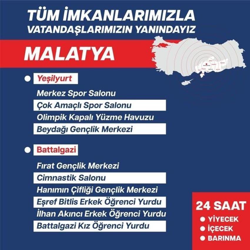 Deprem bölgesinde hizmette olan tesisler belli oldu! Kara kış gününde depremzedelere kapı açıldı