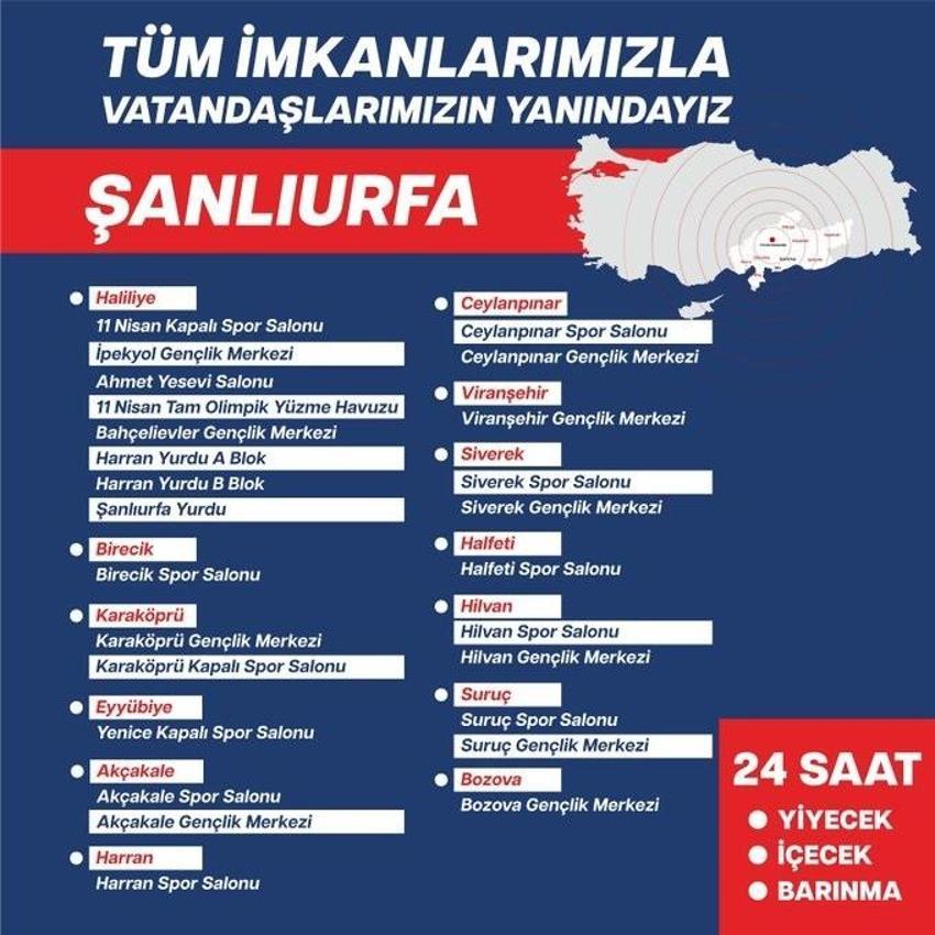 Deprem bölgesinde hizmette olan tesisler belli oldu! Kara kış gününde depremzedelere kapı açıldı