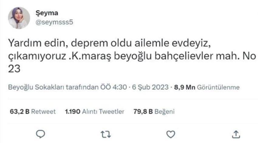 Enkaz altında kalanlar sosyal medya ile yerlerini bildirdi