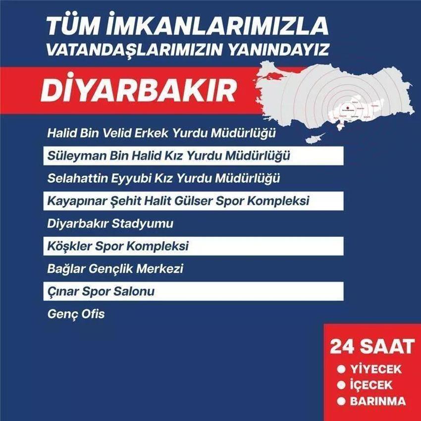 Hangi ilde hangi tesisler depremzedelere açıldı? Bakanlıktan açıklama