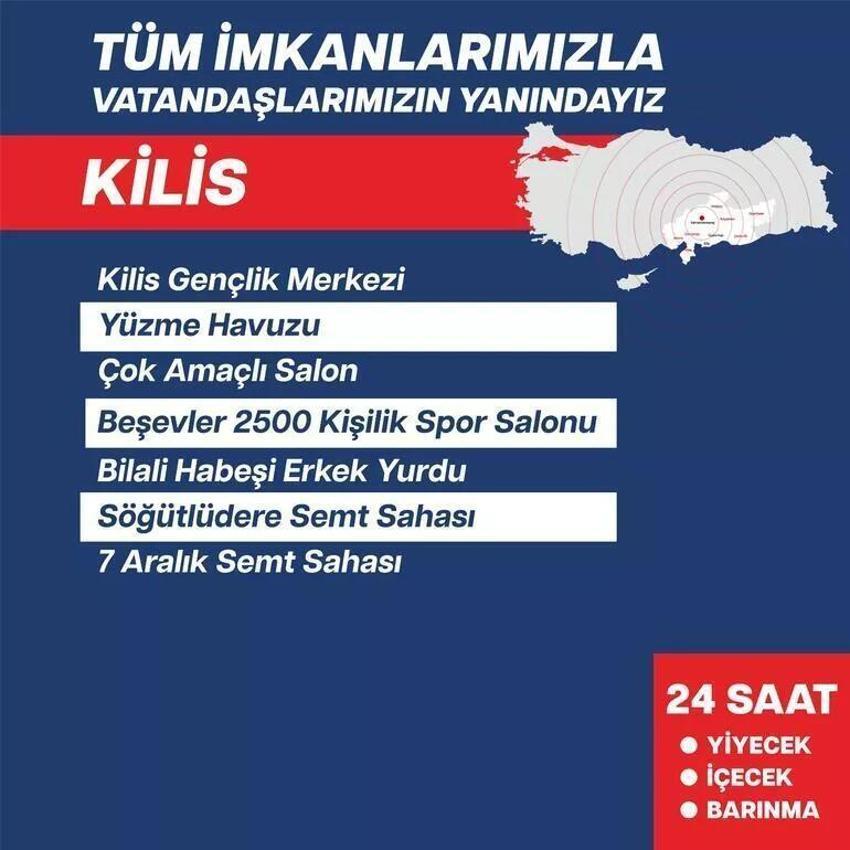 Hangi ilde hangi tesisler depremzedelere açıldı? Bakanlıktan açıklama