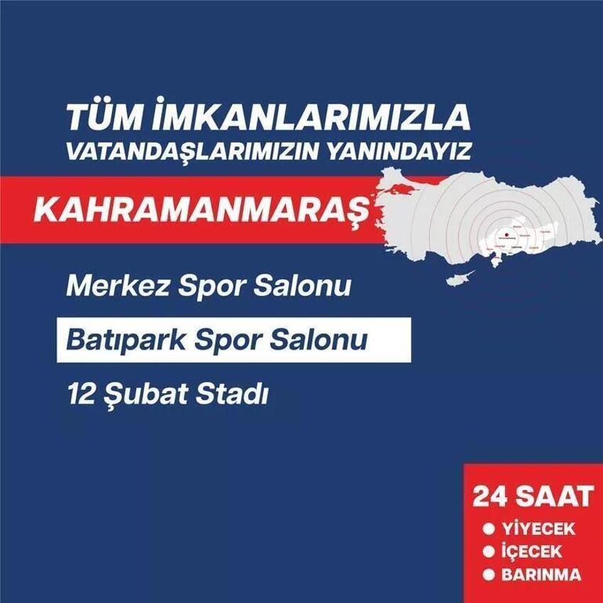Hangi ilde hangi tesisler depremzedelere açıldı? Bakanlıktan açıklama