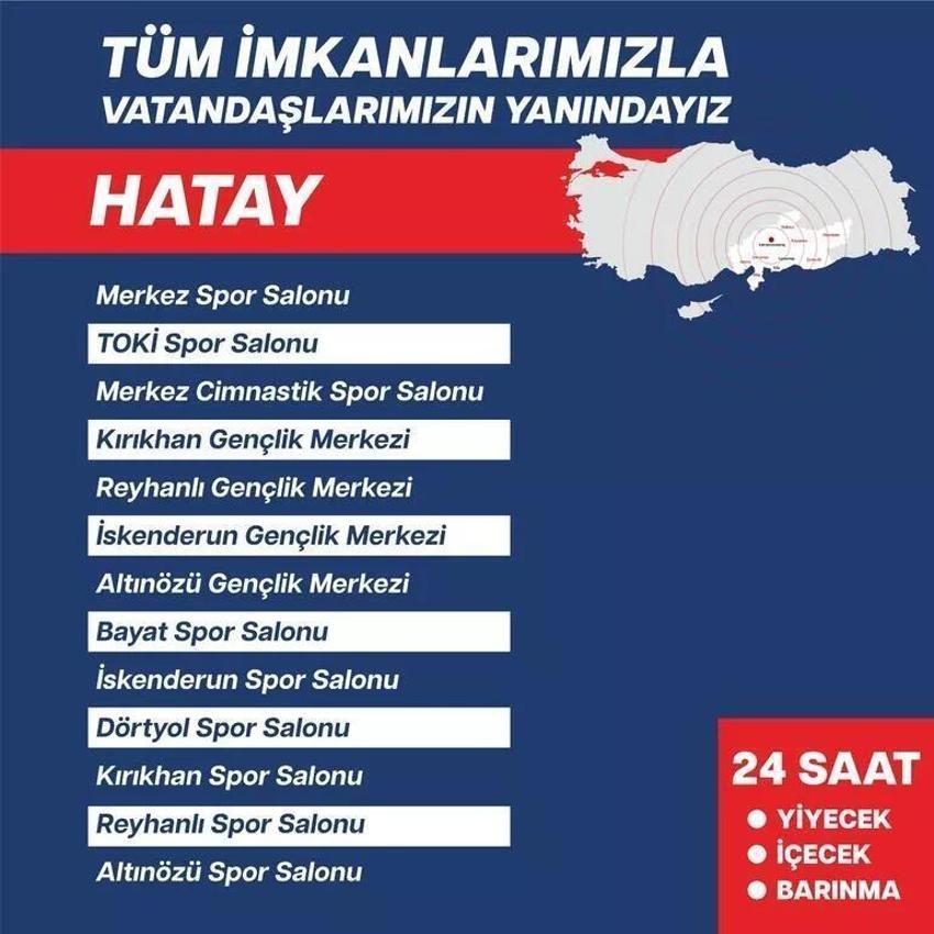 Hangi ilde hangi tesisler depremzedelere açıldı? Bakanlıktan açıklama