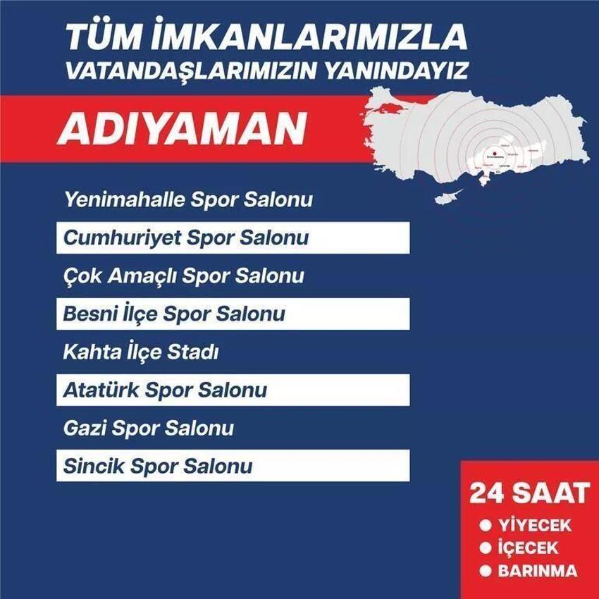 Hangi ilde hangi tesisler depremzedelere açıldı? Bakanlıktan açıklama
