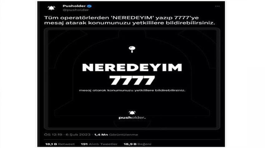 Neredeyim 7777 nedir, doğru mu? Şu an neredeyim konum gönderiyor mu, deprem sonrası neredeyim yazıp konumumu göster yetkililere gidiyor mu?