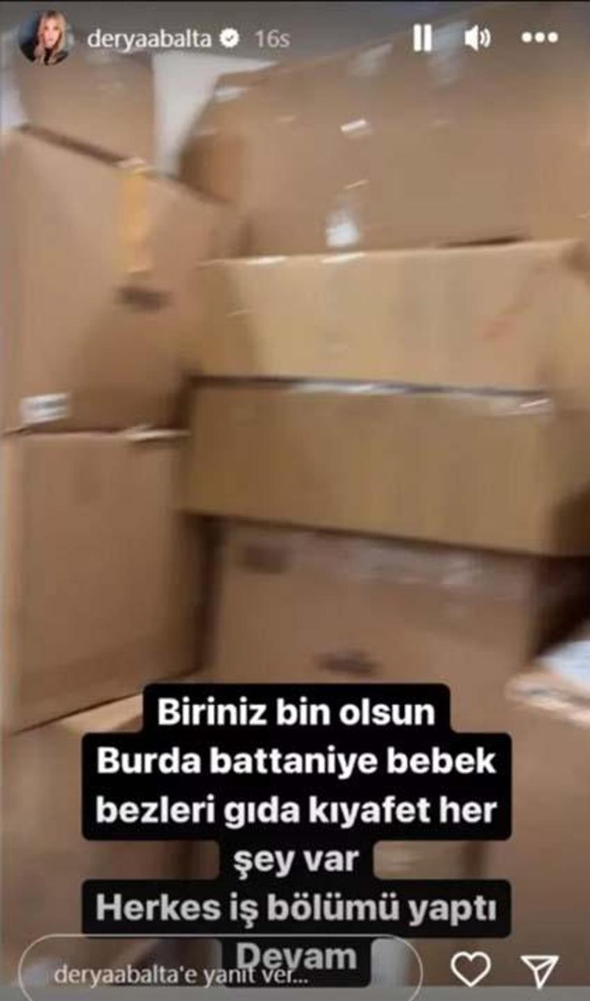 Derya Balta yardım kolisinden çıkanlara şoke oldu! 'Yapmayın'