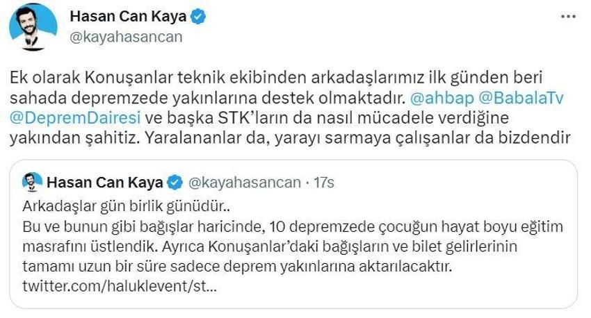 Hasan Can Kaya'dan depremzede çocuklara anlamlı yardım