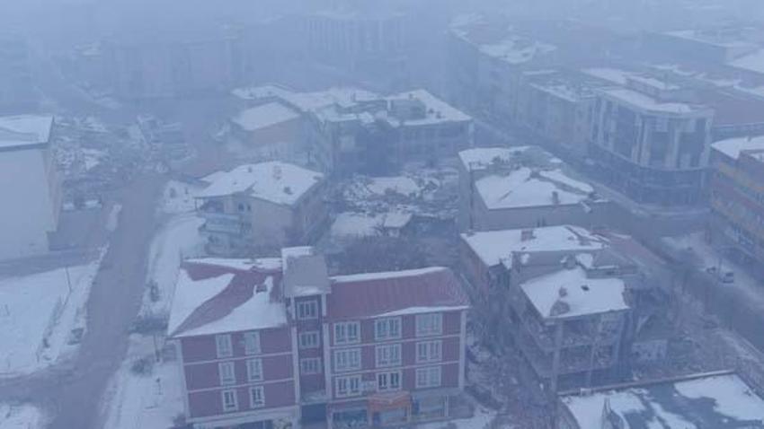 İkinci depremin merkez üssü Elbistan'daki yıkım havadan görüntülendi