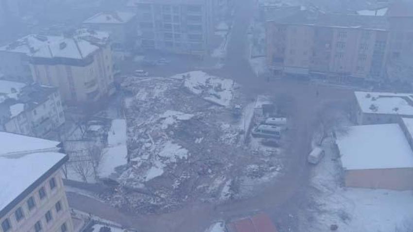 İkinci depremin merkez üssü Elbistan'daki yıkım havadan görüntülendi