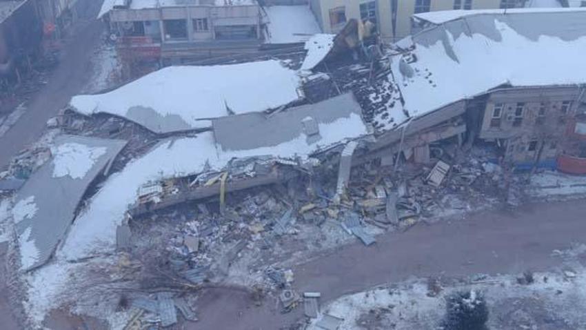 İkinci depremin merkez üssü Elbistan'daki yıkım havadan görüntülendi