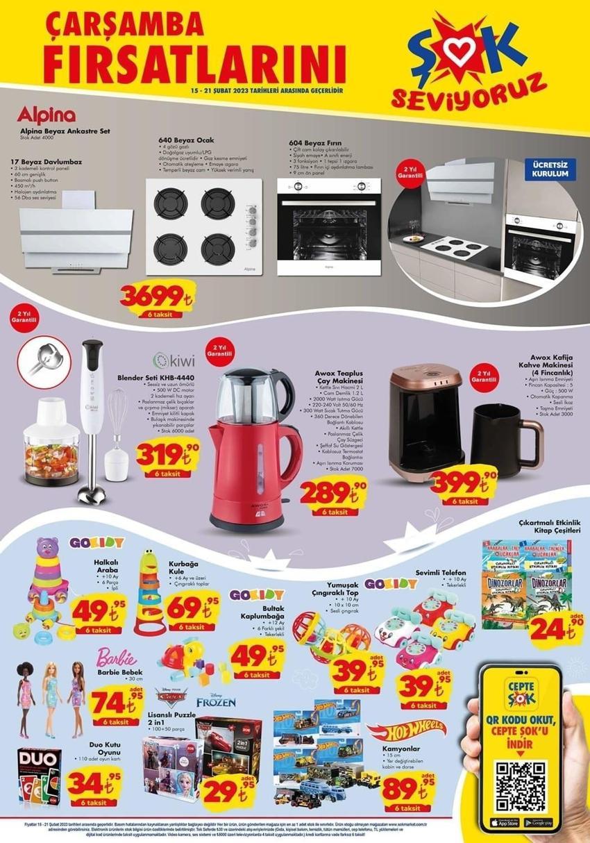 15 Şubat ŞOK aktüel katalog 2023 yayınlandı! İndimli ürünler listesinde zeytinyağı 79 TL , tuvalet kağıdı 83 TL
