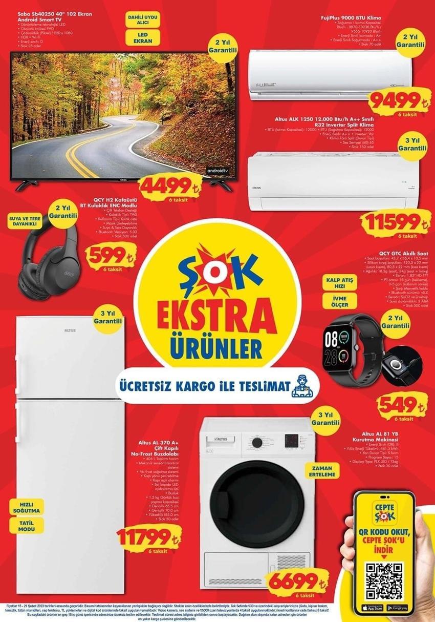 15 Şubat ŞOK aktüel katalog 2023 yayınlandı! İndimli ürünler listesinde zeytinyağı 79 TL , tuvalet kağıdı 83 TL