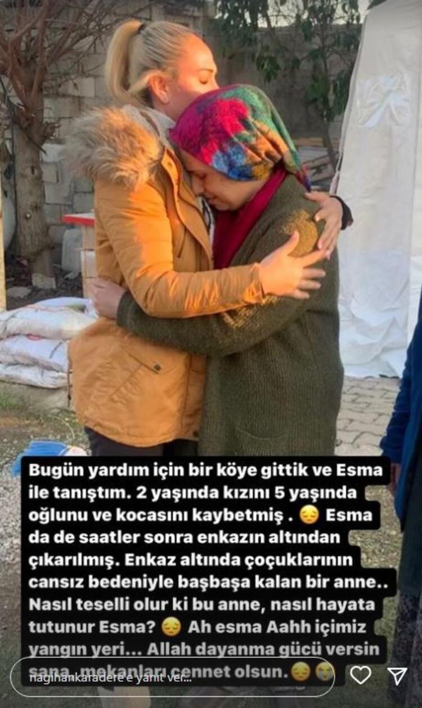 Nagihan Karadere depremzedelerle buluştu! 'İçimiz yangın yeri'