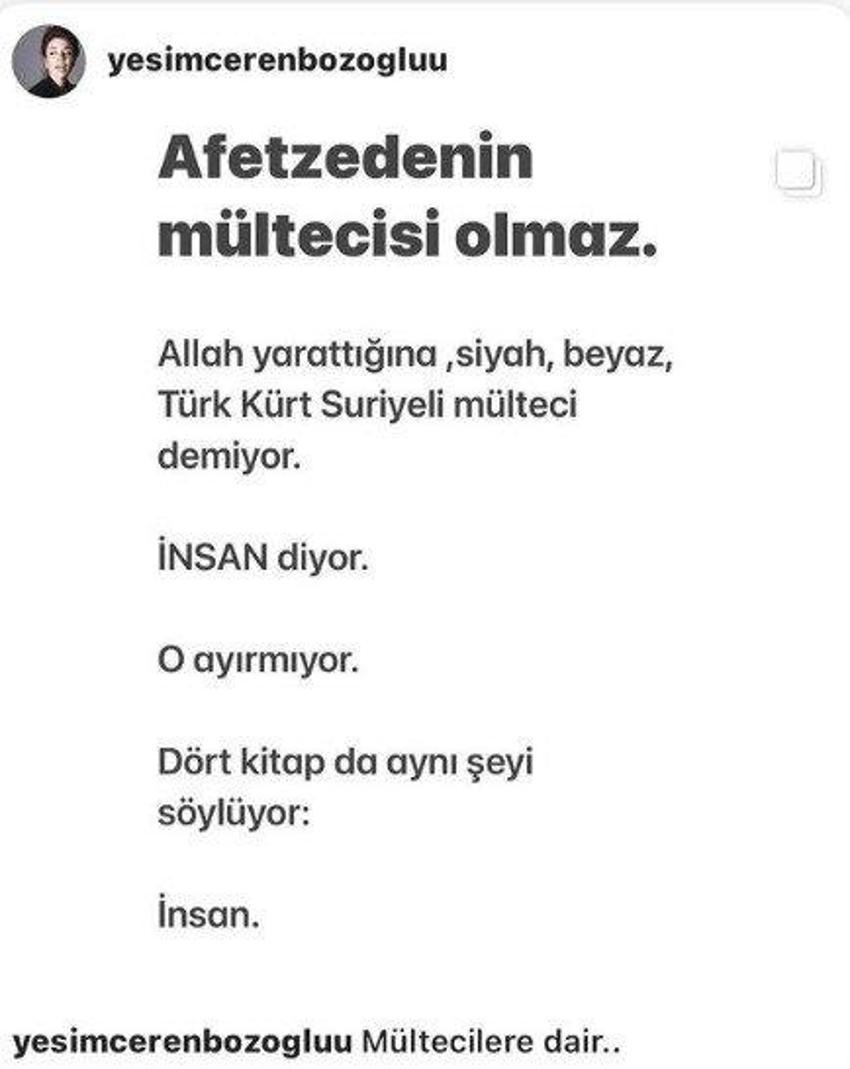 Yeşim Ceren Bozoğlu: Türk, Kürt, mülteci fark etmez hepimiz insanız
