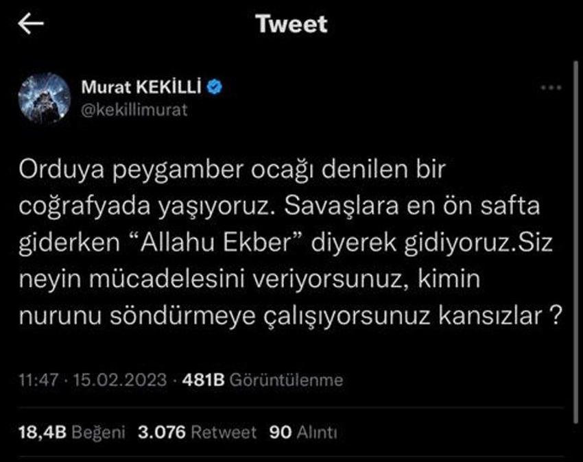 Murat Kekilli: Allahu Ekber yerine 'Oley' mi deseydiler?