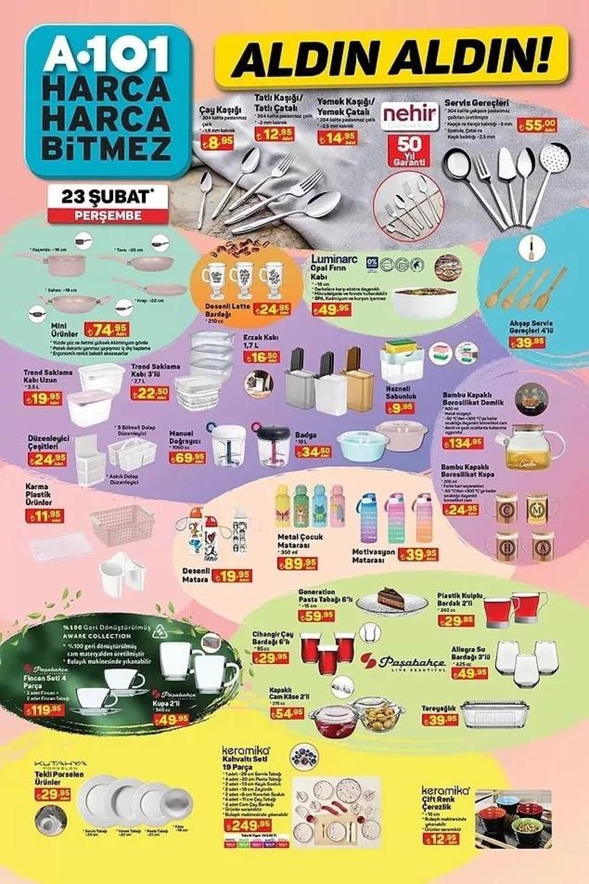 A101 25 Şubat katalog 2023 yayınlandı! İndirimli ürünler listesi... 8'li tuvalet kağıdı 45 TL, 830 Gr Salça 36 TL
