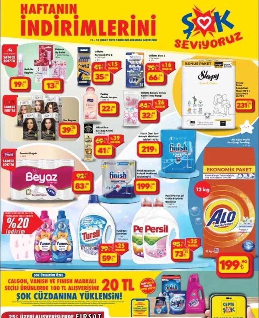 22-23 Şubat ŞOK Aktüel katalog 2023 yayınlandı! İndirimli ürünler listesinde 16'lı tuvalet kağıdı 83 TL, Zeytinyağı 79 TL