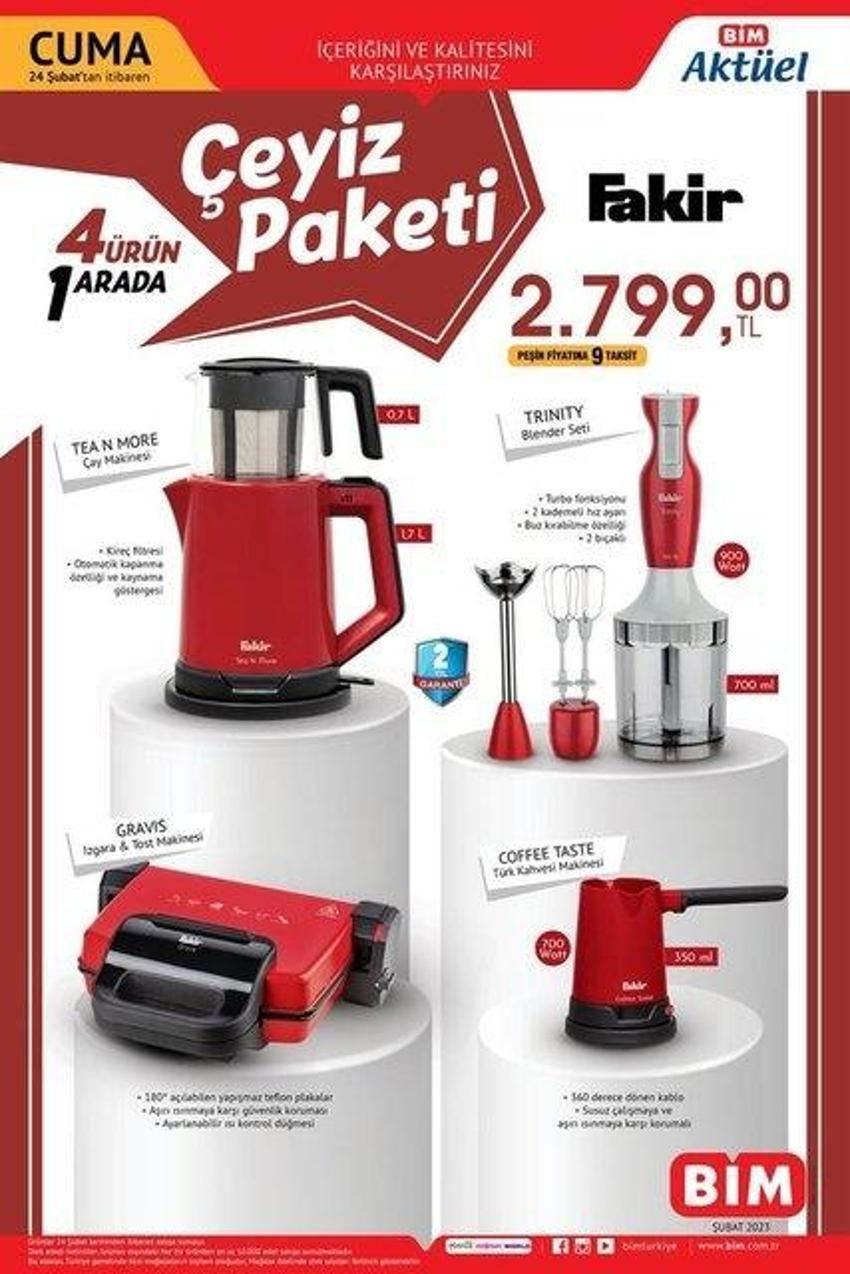 21- 24 Şubat 2023 BİM aktüel ürünler kataloğu yayında! 10 kilo deterjan 175 TL, 100 adet bulaşık makinesi tableti 92,50 TL'den satılıyor!