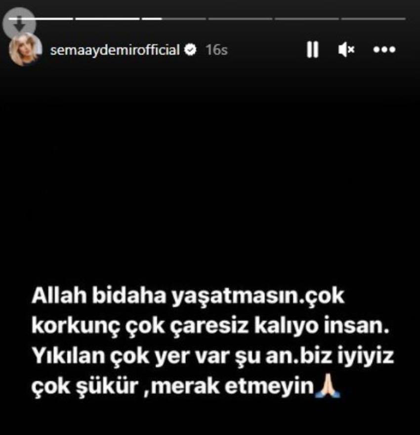 Sema Aydemir Hatay'da depreme yakalandı! 'Yanımızdaki binanın duvarları yıkıldı'