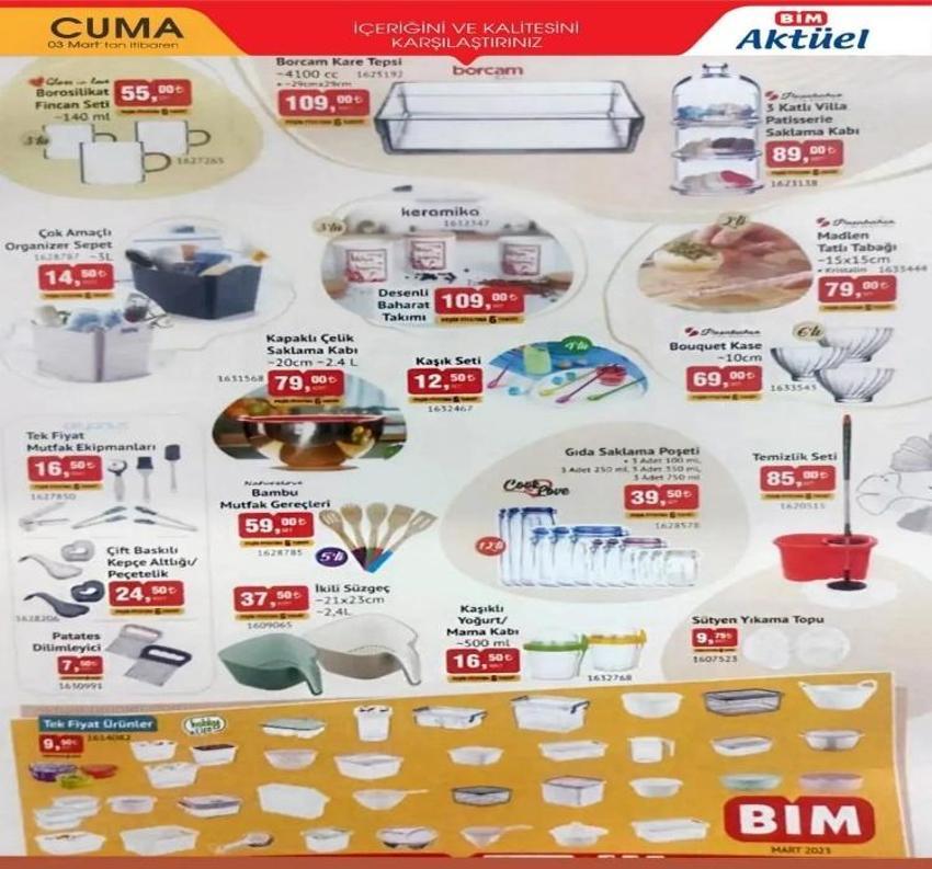 BİM aktüel katalog 3 Mart 2023 yayınlandı! İndirimli ürünler listesinde çelik saklama kabı 69 TL, kaşık seti 12 TL