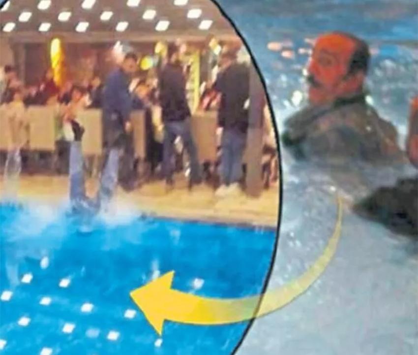 Mustafa Keser depremzedelere moral gecesinde havuza düştü!