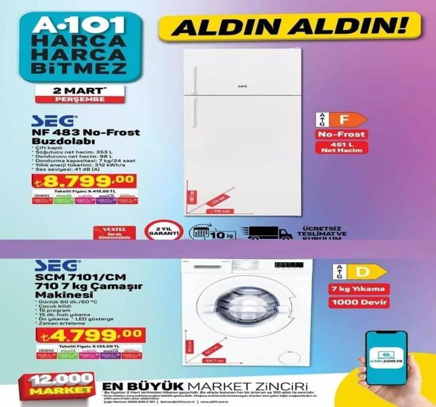 A101 katalog 2 Mart 2023 yayınlandı! İndirimli ürünler listesinde 32'li tuvalat kağıdı 89 TL, 1 Litre süt 13 TL...