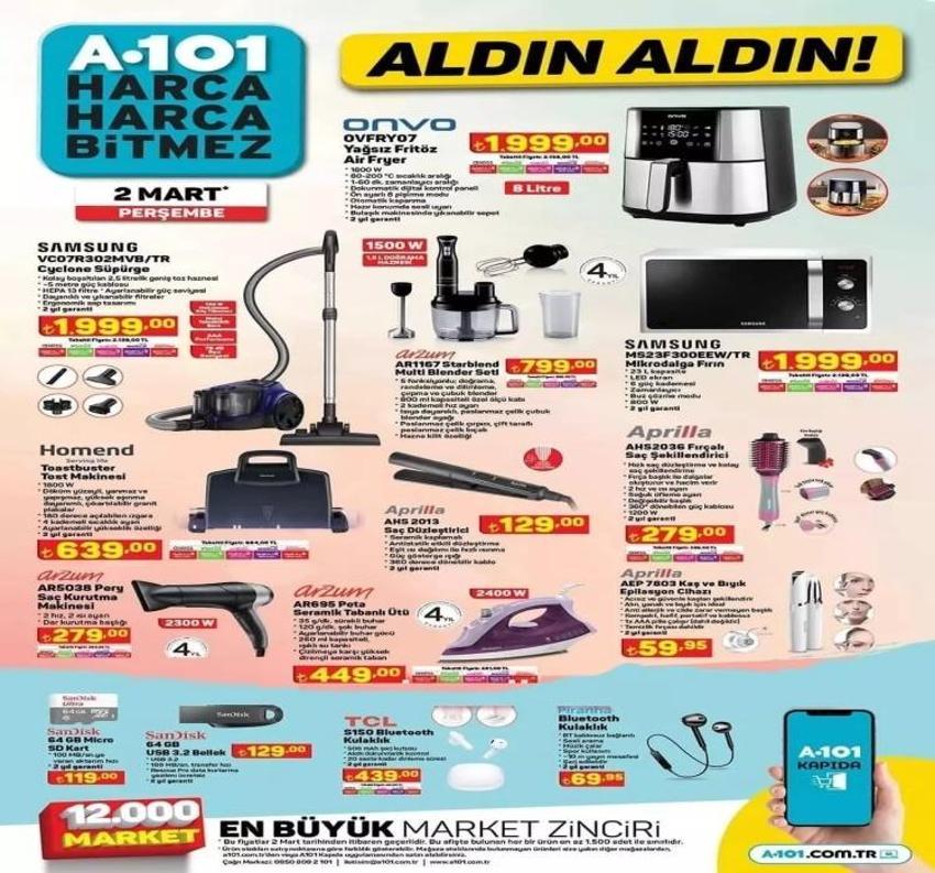 A101 katalog 2 Mart 2023 yayınlandı! İndirimli ürünler listesinde 32'li tuvalat kağıdı 89 TL, 1 Litre süt 13 TL...
