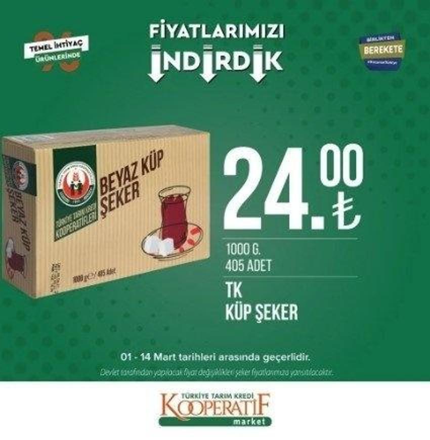Tarım Kredi Market'te Ramazan indirimi 13-31 Mart 2023 katalog yayınlandı! 9 KG deterjan 104 TL, 5 LT Ayçiçek Yağı fiyatı indi
