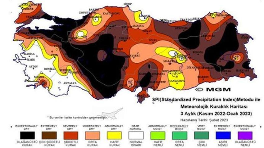 Kuraklık haritası 2023! Türkiye kuraklık haritasına göre kurak bölgeler nereler, Türkiye’de kuraklık mı var, kuraklık tehlikesi olan iller hangileri? 2023-2023 kuraklık haritası! 
