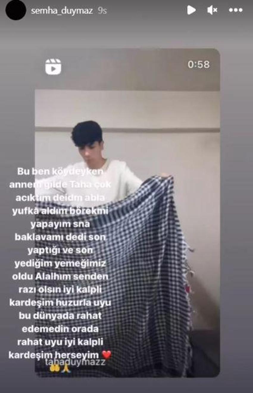 Taha Duymaz'ın ablasından paylaşım: Bu dünyada rahat edemedin, orada rahat uyu