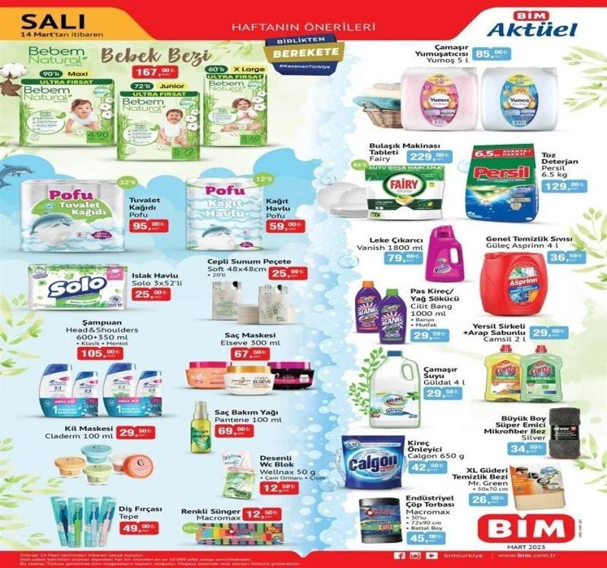 BİM 14 Mart 2023 aktüel katalog yayınlandı! 32'li tuvalet kağıdı 95 TL, Bulaşık tableti 129 TL'ye BİM indiriminde